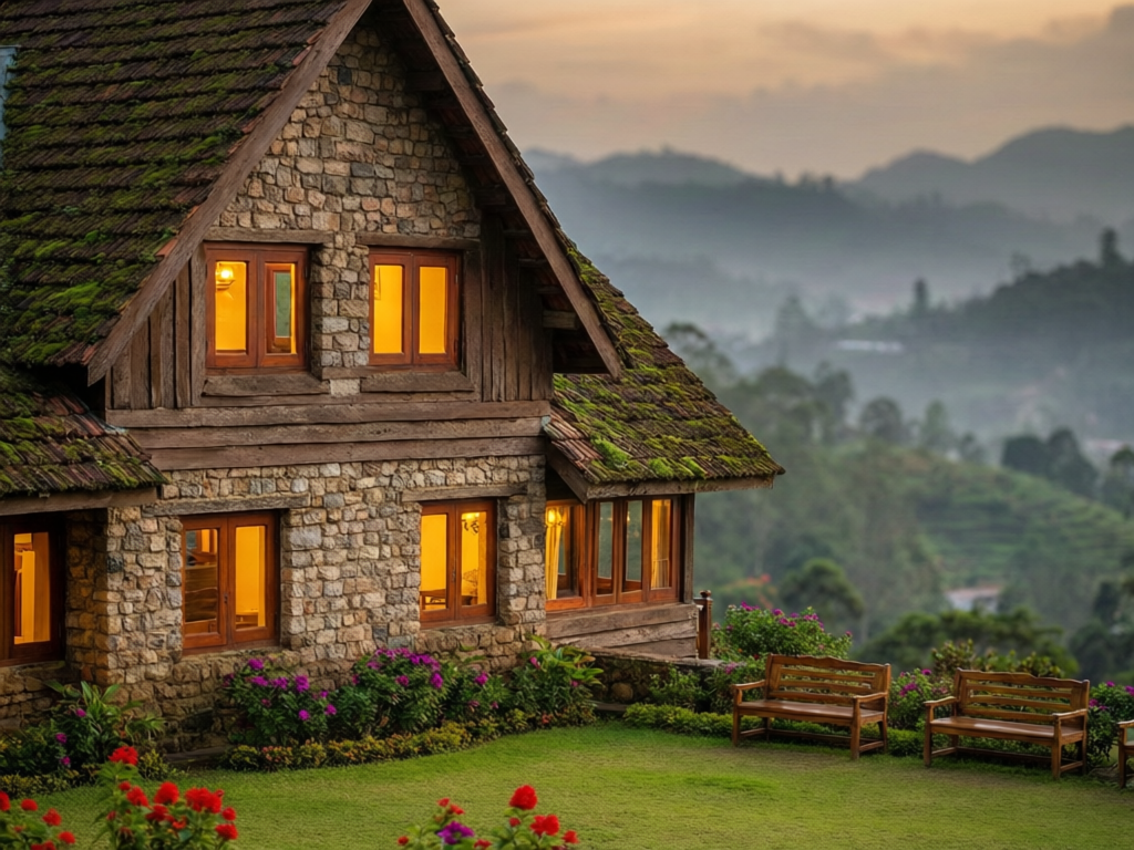 Hillside resort overlooking the Kodaikanal valley